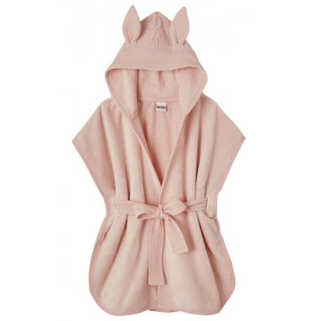Peignoir bébé et enfant à capuche en bambou Écru+Rose clair+Vert d'eau 3 - vertbaudet enfant 