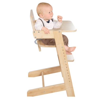 Chaise haute évolutive en bambou fsc® avec plateau repas nature up Anthracite - naturel+Blanc - naturel+Bois naturel 17 - vertbaudet enfant 
