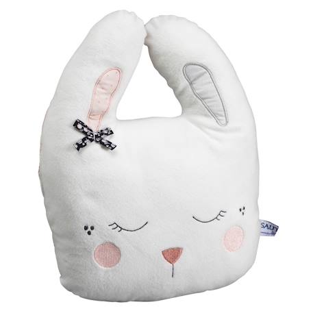 Coussin déco lapin en polyester - miss fleur de lune Blanc 1 - vertbaudet enfant 