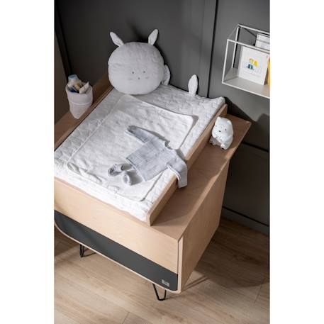 Commode 3 tiroirs pieds métal - bambin Marron/gris+Marron/orange+Marron/vert 2 - vertbaudet enfant 