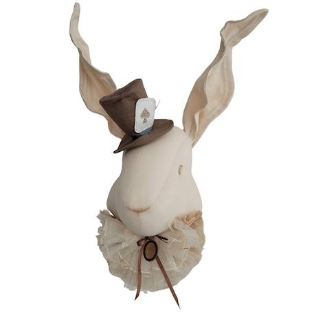 Trophée mural lapin pays des merveilles en lin – décoration chambre bébé enfant Beige, pays des merveilles 1 - vertbaudet enfant 