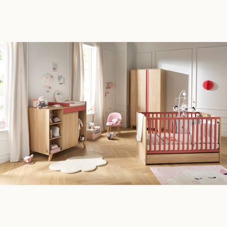 Armoire 2 portes - nova Blanc+Gris+Rose 6 - vertbaudet enfant 