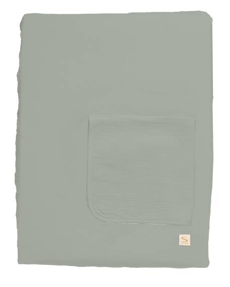 Matelas à langer avec sa housse en double gaze de coton et sa serviette - uni sauge Beige+Rose+Rouge+Vert 8 - vertbaudet enfant 