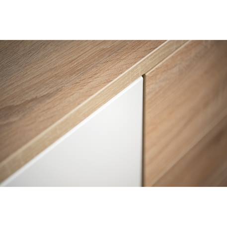 Commode 1 porte 3 tiroirs en bois - seventies Blanc+Blanc/marron 10 - vertbaudet enfant 