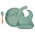 Coffret repas comme un grand assiette cuillère bavoir Caramel+Nude+Rose clair+Terracotta+Vert amande 24 - vertbaudet enfant 