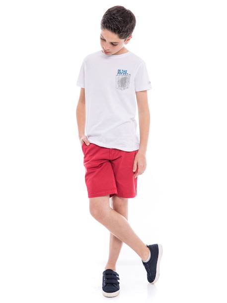 Bermuda chino slim berkley garçon Bleu ciel+Rouge 8 - vertbaudet enfant 