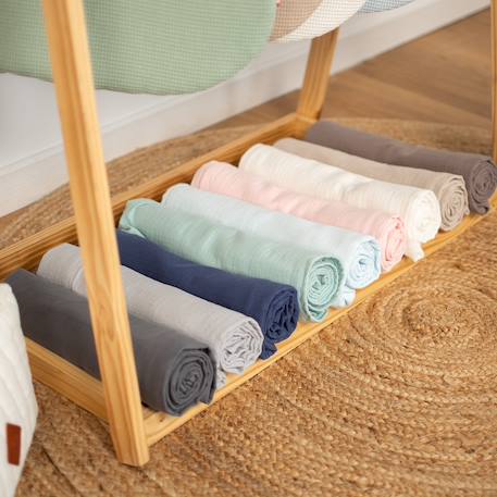 Drap housse berceau en gaze de coton à carreaux Beige+Blanc+Bleu ciel+Rose 6 - vertbaudet enfant 