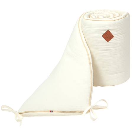 Tour de lit universel en gaze de coton jeanne Beige+Blanc+Blanc à pois or+Bleu+Camel+Écru+Gris clair+Rose+Terracotta+Vert de gris 27 - vertbaudet enfant 