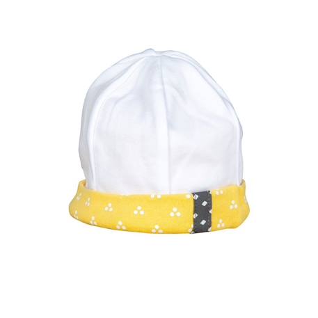 Bonnet de naissance en coton - pluche et pompon Blanc 1 - vertbaudet enfant 