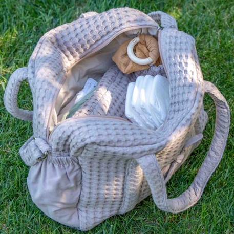 Sac à langer en coton gaufré Beige+Gris 5 - vertbaudet enfant 