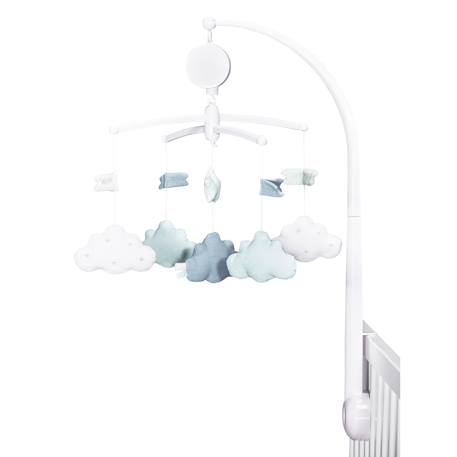 Mobile musical en velours - lily Blanc/bleu+Blanc/gris+Blanc/rose 1 - vertbaudet enfant 