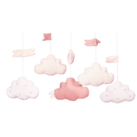 Mobile musical en velours - lily Blanc/bleu+Blanc/gris+Blanc/rose 9 - vertbaudet enfant 