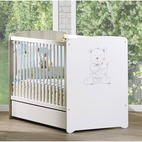Tiroir pour lit bébé en bois - teddy Blanc 2 - vertbaudet enfant 