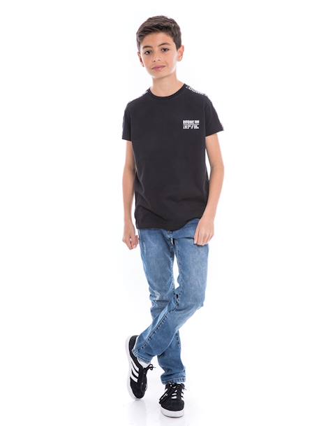 T-shirt col rond nova garçon Noir 4 - vertbaudet enfant 