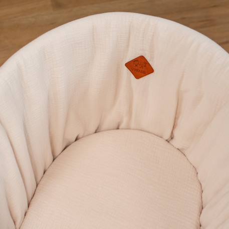 Habillage de couffin en gaze de coton jeanne Beige+Blanc+Bleu+Camel+Écru+Gris clair+Rose+Terracotta+Vert de gris 3 - vertbaudet enfant 