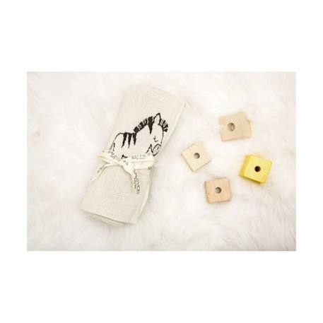 Couverture maille en coton - pluche et pompon Beige 5 - vertbaudet enfant 