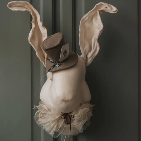 Trophée mural lapin pays des merveilles en lin – décoration chambre bébé enfant Beige, pays des merveilles 2 - vertbaudet enfant 