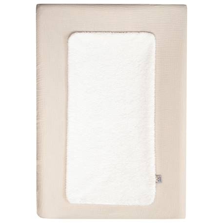 Housse de matelas à langer + éponge bambou jeanne Beige+Blanc+Bleu+Camel+Écru+Gris clair+Rose+Terracotta+Vert de gris 2 - vertbaudet enfant 