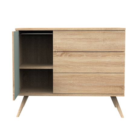 Commode 1 porte et 3 tiroirs - seventies Marron/ecru+Marron/orange+Marron/vert 10 - vertbaudet enfant 