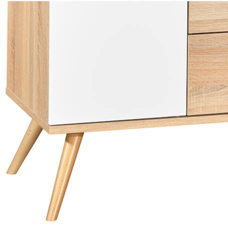 Commode 1 porte 3 tiroirs en bois - seventies Blanc+Blanc/marron 6 - vertbaudet enfant 