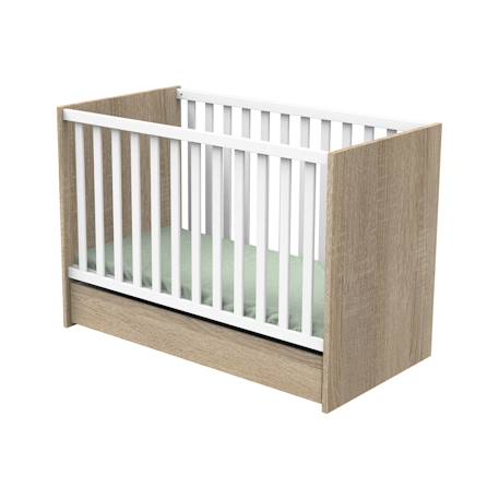 Lit bébé à barreaux - nova Blanc+Gris 2 - vertbaudet enfant 