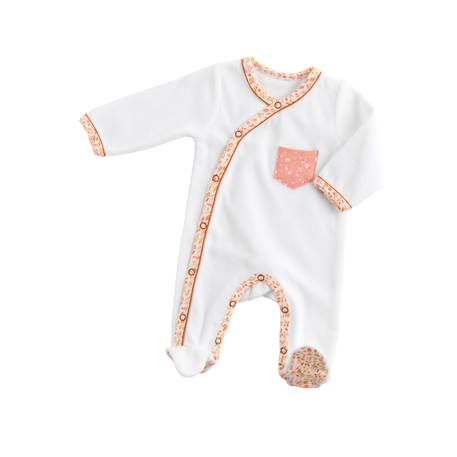 Pyjama bébé en coton - esmee Blanc/orange+Blanc/rose 1 - vertbaudet enfant 