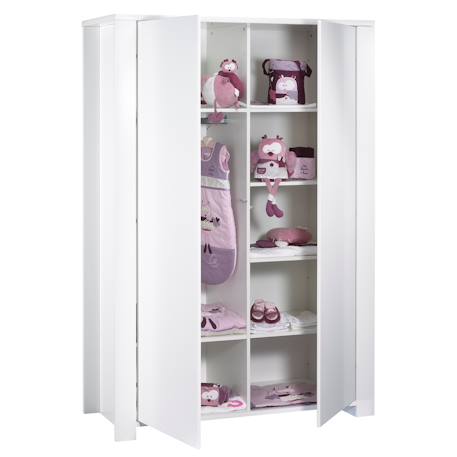 Armoire bébé 2 portes - loft Blanc+Gris/blanc 2 - vertbaudet enfant 