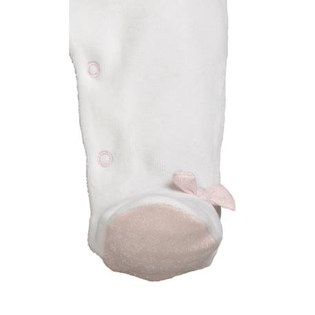 Pyjama bébé à manches longues en velours - lilibelle Blanc+Rose 3 - vertbaudet enfant 
