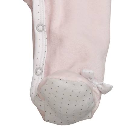 Pyjama bébé à manches longues en velours - lilibelle Blanc+Rose 7 - vertbaudet enfant 