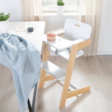 Chaise haute évolutive en bambou fsc® avec plateau repas nature up Anthracite - naturel+Blanc - naturel+Bois naturel 12 - vertbaudet enfant 