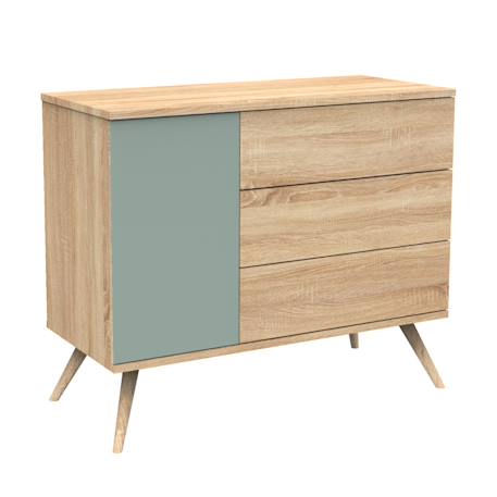 Commode 1 porte et 3 tiroirs - seventies Marron/ecru+Marron/orange+Marron/vert 9 - vertbaudet enfant 