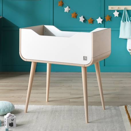 Berceau pieds bois - bambin Blanc 2 - vertbaudet enfant 