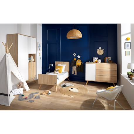 Lit bébé évolutif en bois - seventies Marron/blanc 4 - vertbaudet enfant 