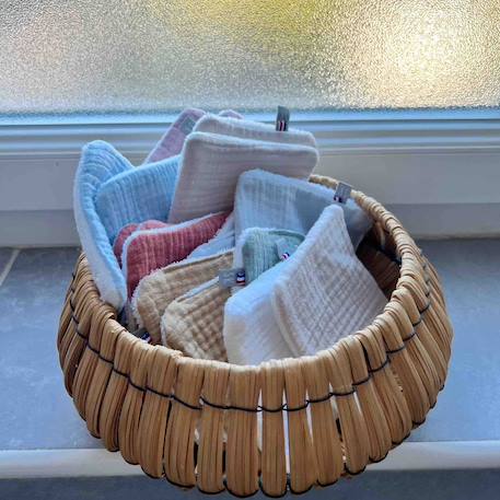Lot de 8 lingettes lavables bambou et gaze de coton jeanne Multicolore 5 - vertbaudet enfant 