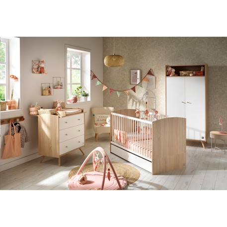 Lit bébé évolutif - access Marron+Marron/blanc 12 - vertbaudet enfant 