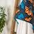Grande cape de bain en coton et bambou wax fleurs de mariage Bleu+Rouge 3 - vertbaudet enfant 