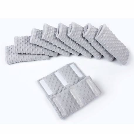 Tour de lit modulable 10 pièces extra doux minky Bleu+Écru+Gris+Rose 12 - vertbaudet enfant 