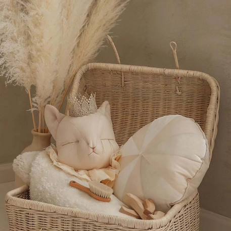 Trophée mural chat en lin – décoration chambre bébé enfant Écru 4 - vertbaudet enfant 