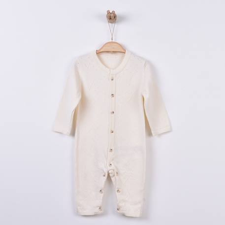 Combinaison bébé en tricot de coton bio Bleu+Écru+Natural+Rose 11 - vertbaudet enfant 