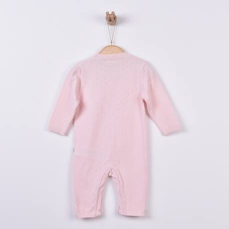 Combinaison bébé en tricot de coton bio Bleu+Écru+Natural+Rose 18 - vertbaudet enfant 