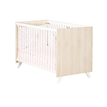 Lit bébé en bois - scandi Blanc/beige+Blanc/gris 2 - vertbaudet enfant 