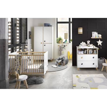 Lit bébé à barreaux - oslo Blanc 3 - vertbaudet enfant 