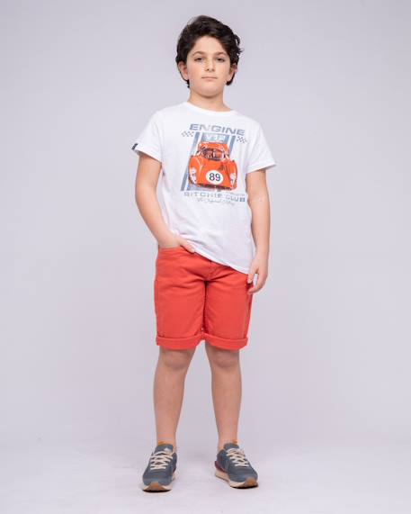 Bermuda bandal garçon Beige+Bleu ciel+Bleu marine+Bleu royal+Corail+Jaune+Rouge foncé+Vert 20 - vertbaudet enfant 
