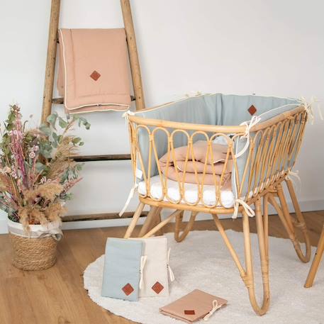 Couverture légère en lin lavé Beige+Écru+Vert de gris 14 - vertbaudet enfant 