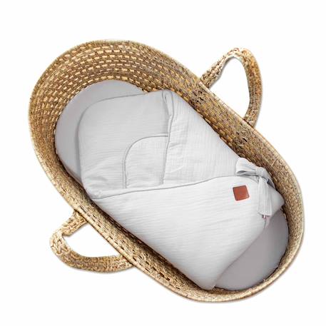 Couverture d'emmaillotage en gaze de coton jeanne Beige+Blanc+Blanc à pois or+Bleu+Camel+Écru+Gris clair+Terracotta+Vert de gris+Vieux rose 29 - vertbaudet enfant 