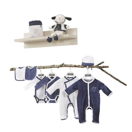 Pyjama bébé à manches longues en velours - merlin Blanc+Bleu 6 - vertbaudet enfant 