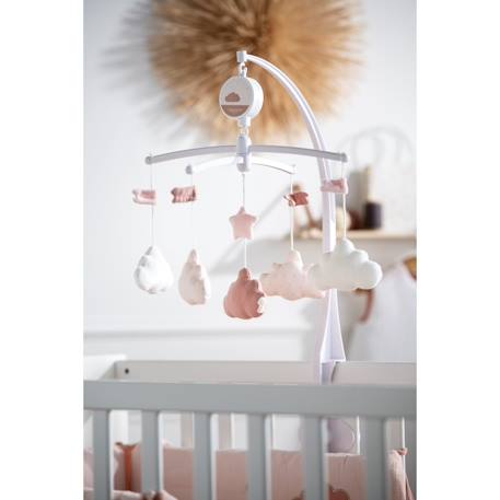 Mobile musical en velours - lily Blanc/bleu+Blanc/gris+Blanc/rose 11 - vertbaudet enfant 
