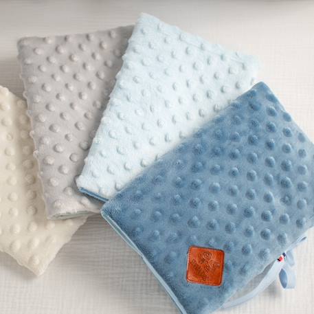 Protège carnet de santé en minky Bleu+Camel+Denim+Écru+Gris+Rose+Vert émeraude 11 - vertbaudet enfant 