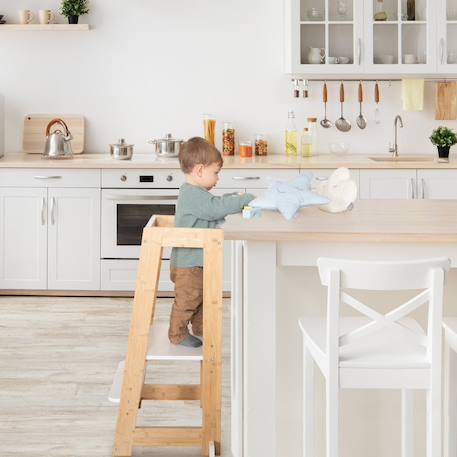 Tour d'apprentissage évolutive en bambou fsc® Anthracite+Blanc+Blanc - naturel+Naturel 17 - vertbaudet enfant 