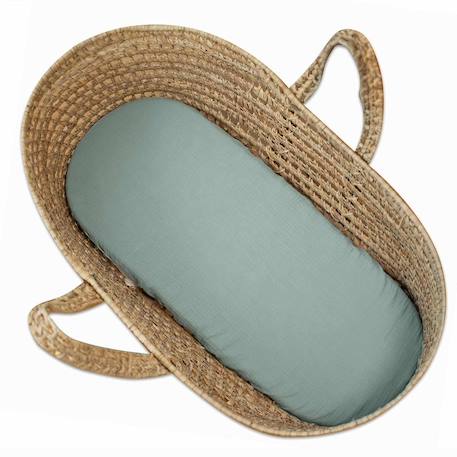 Drap housse couffin ovale en gaze de coton jeanne Beige+Blanc+Blanc à pois or+Bleu+Camel+Écru+Gris clair+Ivoire+Rose+Terracotta+Vert de gris 49 - vertbaudet enfant 